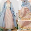 China Hanfu 89 Extremely Narrow-bottom Woven Gold Yarn Horse Face Skirt Custom Waist Micro-ladder Pleat Custom Women's Wear