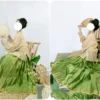 China Hanfu 89 Extremely Narrow-bottom Woven Gold Yarn Horse Face Skirt Custom Waist Micro-ladder Pleat Custom Women's Wear