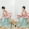China Hanfu 89 Extremely Narrow-bottom Woven Gold Yarn Horse Face Skirt Custom Waist Micro-ladder Pleat Custom Women's Wear