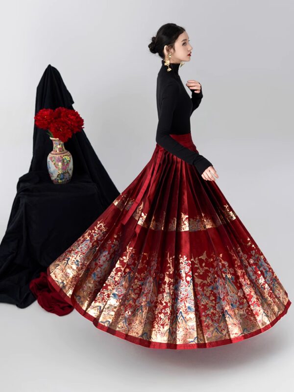 China Hanfu women's new Chinese suit horseface skirt daily 2025 new high-grade red cool women's clothing.