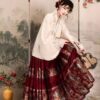 China Hanfu Ming-made Hanfu women wear interwoven gold horse-faced skirts daily suit spring and summer.