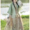 China Hanfu women's hand-made dress horseface skirt suit embroidery