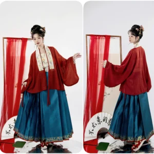 China Hanfu 89 Extremely Narrow-bottom Woven Gold Yarn Horse Face Skirt Custom Waist Micro-ladder Pleat Custom Women's Wear