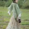 China Hanfu women's hand-made dress horseface skirt suit embroidery