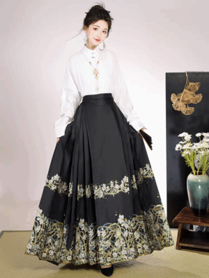 China HanfuMing mamian skirt imitation flower airplane sleeve New Chinese commuter Hanfu girl	women's clothes