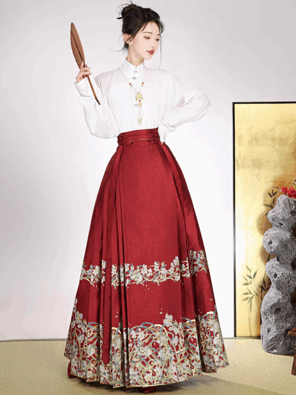 China HanfuMing mamian skirt imitation flower airplane sleeve New Chinese commuter Hanfu girl	women's clothes