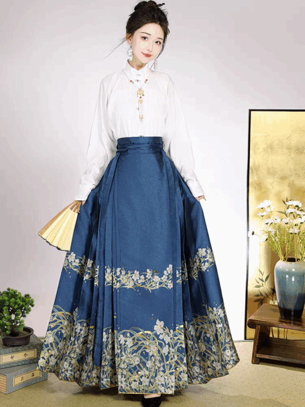 China HanfuMing mamian skirt imitation flower airplane sleeve New Chinese commuter Hanfu girl	women's clothes